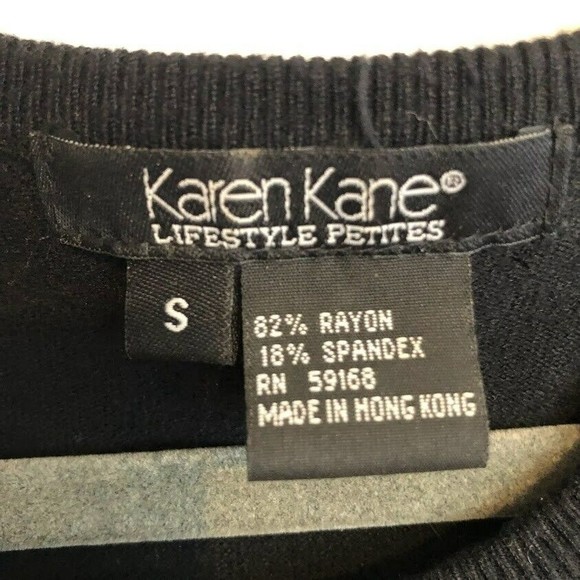 Karen Kane Small Black Knit Sequin Tank Top - Picture 2 of 4